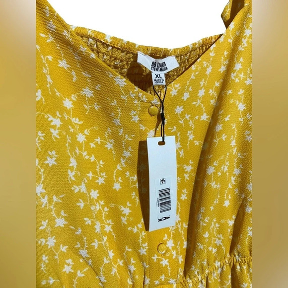 NWT BB Dakota Steve Madden Yellow Floral Dress Size XL - Picture 5 of 6